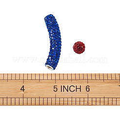 真鍮製のラインストーンビーズ  ポリマークレイと  チューブ＆ボール  ミックスカラー  45~47x9mm  穴：4mm  6色  2個/カラー  12個/箱&nbsp;RB-BT0001-001