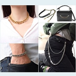 アルミツイストカーブチェーン  溶接されていない  スプール付き  ゴールデン＆シルバー  10x6.5x1.8mm  2のロール/セット&nbsp;CHA-TA0001-04