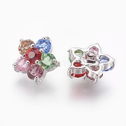 Brass Cubic Zirconia Shank Buttons&nbsp;X-BUTT-E125-03P