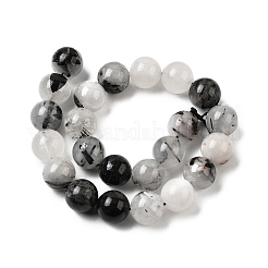 Natural Black Rutilated Quartz Beads Strands&nbsp;G-D295-8mm