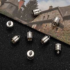変色しにくい304ステンレススチールコードエンド  ステンレス鋼色  11x7mm  穴：3mm  内径：6mm&nbsp;X-STAS-E020-2