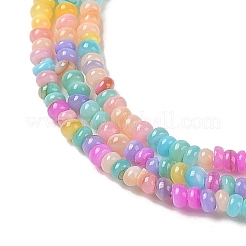 天然淡水シェルビーズ連売り  染め  ロンデル  ミックスカラー  2~2.5x0.5~2.5mm  穴：0.5mm  約205~235個/連  14.57~15.16インチ（37~38.5cm）&nbsp;SHEL-P017-01A-14