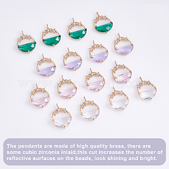 16Pcs 4 Colors Glass Pendants&nbsp;GLAA-GA0001-32