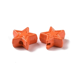 塗装合金ビーズをスプレー  スター  オレンジ  7x7.5x3.2mm  穴：1.2mm&nbsp;PALLOY-K001-02I