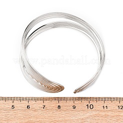 女性用304ステンレススチールカフバングル  ステンレス鋼色  1-1/4インチ（3.05cm）  内径：2インチ（5.1cm）&nbsp;BJEW-B150-02P
