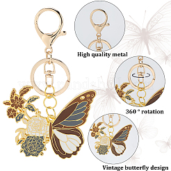 DIY Alloy Enamel Butterfly Pendants Keychain Making Kits&nbsp;DIY-SP0003-10D