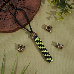 4Pcs Outdoor EDC Tool Brass Parachute Rope European Beads&nbsp;FIND-FG0003-74AG
