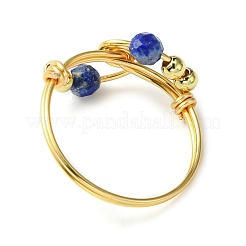 4Pcs 4 Style Natural Mixed Gemstones Braided Finger Rings&nbsp;RJEW-TA00116