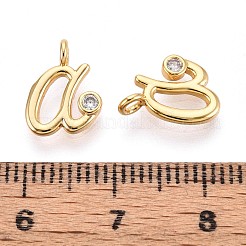 Brass Micro Pave Cubic Zirconia Charms&nbsp;KK-N263-97G-A