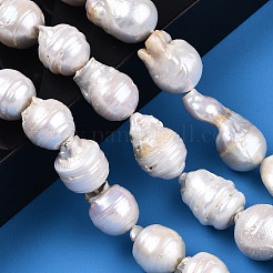 Natural Baroque Pearl Keshi Pearl Beads Strands&nbsp;PEAR-S019-02E