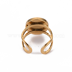 201 Stainless Steel Cuff Pad Ring Settings&nbsp;X-STAS-S080-040B-G