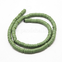 Flat Round Handmade Polymer Clay Bead Spacers&nbsp;X-CLAY-R067-3.0mm-43