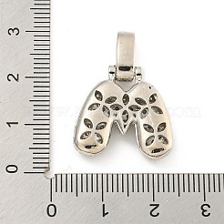 Brass Micro Pave Clear Cubic Zirconia Pendants&nbsp;KK-B099-01P-M