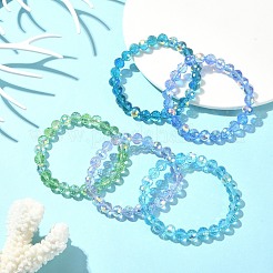 Sparkling Glass Round Beaded Stretch Bracelets for Women&nbsp;BJEW-JB09424