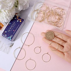 100個 5サイズ 316サージカルステンレススチール ワイングラスチャームリング  フープピアスパーツ  バスケットボールの妻のためのDIYの材料はピアスフープ  18KGP本金メッキ  21ゲージ  20~45x0.7mm  20個/スタイル&nbsp;STAS-SC0007-24