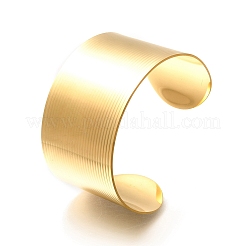 304 Stainless Steel Open Cuff Bangles for Women&nbsp;BJEW-Z083-02G-02