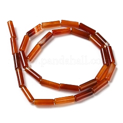 天然石瑪瑙ビーズ連売り  コラム  染め＆加熱  サドルブラウン  13~14x4mm  穴：1mm  約28個/連  15.12''（38.4センチメートル）&nbsp;G-E612-B13-G