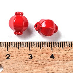スプレー塗装された合金ビード  ランタン  クリムゾン  10.5x8x4.5mm  穴：1.5mm&nbsp;PALLOY-H134-46