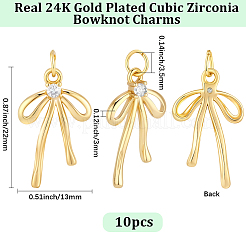 10Pcs Brass Micro Pave Cubic Zirconia Pendants&nbsp;KK-BBC0028-04