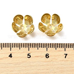 304ステンレススチールビーズキャップ  花  18KGP本金メッキ  13x14x6mm  穴：1.5mm&nbsp;X1-STAS-B087-10D-G