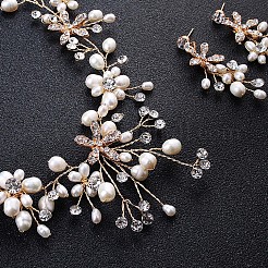 Alloy Fresh Water Pearl Rhinestone Jewelry Sets&nbsp;FS-WG8E598-01