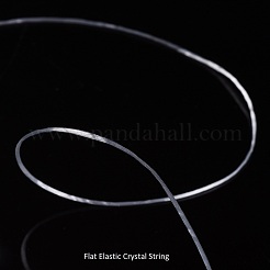 フラット弾性クリスタルストリング  弾性ビーズ糸  ストレッチブレスレット作り用  染め  ホワイト  0.8mm  約9.84~10.93ヤード（9~10m）/ロール&nbsp;EW014