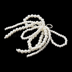 Bowknot Plastic Imitation Pearl Beads Shoe Charms&nbsp;AJEW-XCP0003-50