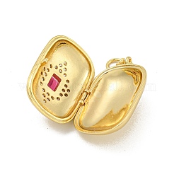 Brass Cubic Zirconia Locket Pendants&nbsp;KK-N254-93E-G