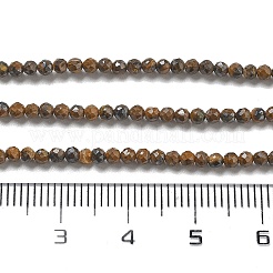 天然のタイガー鉄ビーズ連売り  多面カット  ラウンド  2mm  穴：0.5mm  約180個/連  15.63''（39.7センチメートル）&nbsp;LS-G-B120-A01-01