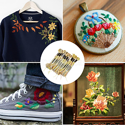 10かせ 6層ポリエステル刺繍フロス  クロスステッチの糸  セグメント染め  淡いチソウ  0.5mm  約8.75ヤード（8m）/かせ&nbsp;OCOR-CY0003-16B