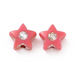 メッキアクリルビーズ  シルバーライン入り  スター  クリムゾン  8.5x9x5mm  穴：1.5mm  約2800個/500g&nbsp;OACR-C013-05