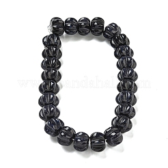合成ブルーゴールドストーン青金砂石ビーズ連売り  カボチャ  12x7.5~8mm  穴：1.4mm  約25個/連  7.48~7.87''（19~20センチメートル）&nbsp;G-G142-A10-01