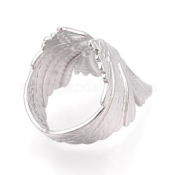 女性用304ステンレススチールカフオープンリング  ウイング  ステンレス鋼色  内径：17mm&nbsp;RJEW-N052-20P