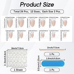 1 Bag ABS Plastic Mermaid Metallic Effect Press On False Nails&nbsp;MRMJ-CP0001-63