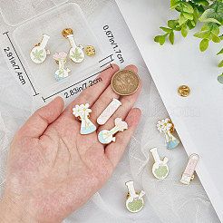 10Pcs 5 Style Chemistry Bottle with Flower Enamel Pins&nbsp;JEWB-BBC0001-01