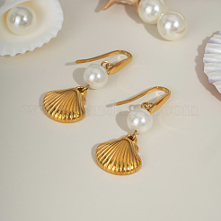Stainless Steel Shell Shape Dangle Earrings&nbsp;UP3582