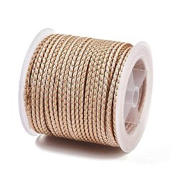 綿芯とメタリック糸を使用した11mポリエステル編み込みコード  桃パフ  2.5mm  約10.0465ヤード（11m）/ロール&nbsp;OCOR-Z006-01-20