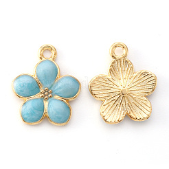 Light Gold Plated Alloy Enamel Pendants&nbsp;X-ENAM-R136-17B