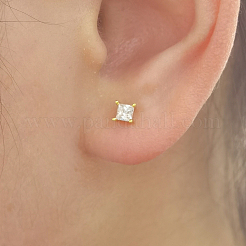 Elegant S925 Clear Cubic Zirconia Square Stud Earrings&nbsp;XG6248