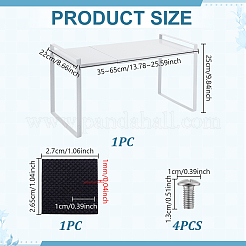 Rectangle Carbon Iron Alloy Extendable Cabinet Tiered Storage Rack for Socks&nbsp;AJEW-WH0609-741A-01