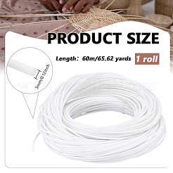 プラスチック製の籐のストリップ  立体織り素材  DIYのための  家具編み物  ホワイト  3mm  60 m /ロール&nbsp;DIY-WH0750-098C