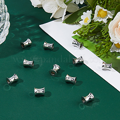 202ステンレススチールヨーロピアンビーズ40個  大穴ビーズ  コラム  ステンレス鋼色  9x8mm  穴：4mm&nbsp;STAS-DC0017-25