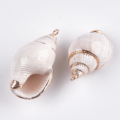 Electroplate Spiral Shell Pendants&nbsp;SSHEL-T006-15