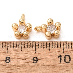 Brass Micro Pave Clear Cubic Zirconia Charms&nbsp;CU-K002-28G-02