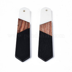 樹脂＆ウォールナットウッドペンダント  矢印  ブラック  49x12x3.5mm  穴：1.6mm&nbsp;RESI-N025-020-B02