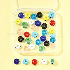 36Pcs 9 Colors Handmade Evil Eye Lampwork Beads&nbsp;LAMP-FS0001-23