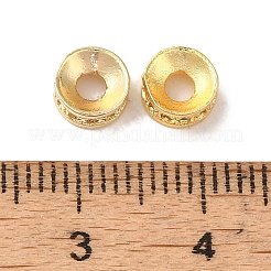 Rack Plating Brass Pave Clear Cubic Zirconia Spacer Beads&nbsp;KK-M285-15G