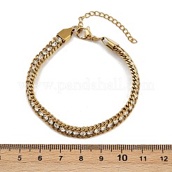 304 Stainless Steel Curb Chain Bracelets for Women&nbsp;BJEW-Z143-21G
