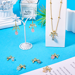 14Pcs 7 Colors Baking Paint Handmade Lampwork Crake Pendants&nbsp;PALLOY-TA00156