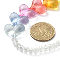 ハートアクリル＆ロンデルガラスビーズモバイルストラップ  編組ナイロン糸モバイルアクセサリー装飾  カラフル  18.3cm  内径：8のCM&nbsp;HJEW-TA00042